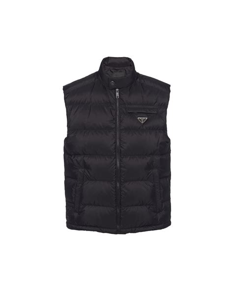 prada puffer.jacket|Prada sleeveless puffer jacket.